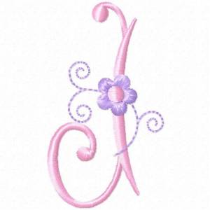 Picture of Monogram Floret J Machine Embroidery Design