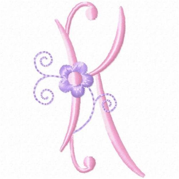 Picture of Monogram Floret K Machine Embroidery Design