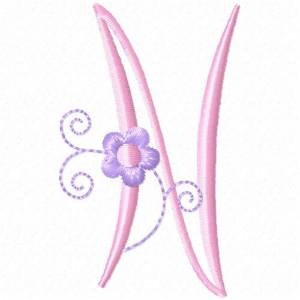 Picture of Monogram Floret N Machine Embroidery Design