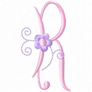 Picture of Monogram Floret R Machine Embroidery Design