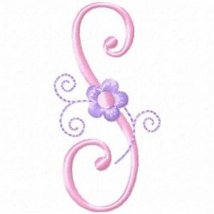 Picture of Monogram Floret S Machine Embroidery Design