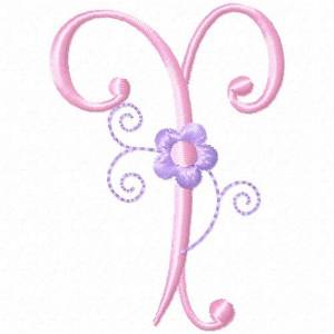 Picture of Monogram Floret T Machine Embroidery Design