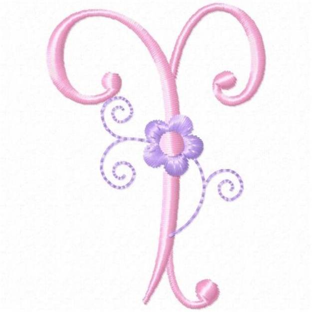 Picture of Monogram Floret T Machine Embroidery Design