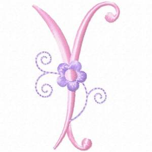 Picture of Monogram Floret Y Machine Embroidery Design