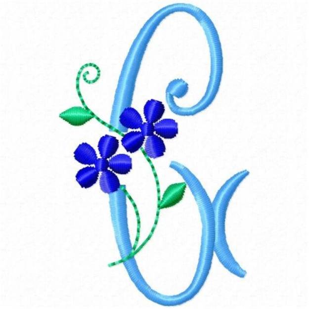 Picture of Monogram Blossom G Machine Embroidery Design