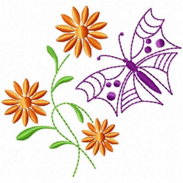 Picture of Fancy Butterfly Machine Embroidery Design