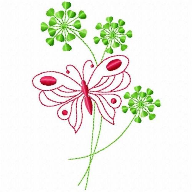 Picture of Floral Butterfly  Machine Embroidery Design