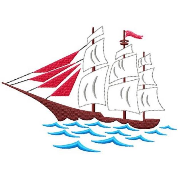 Picture of New World Ship Machine Embroidery Design