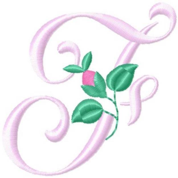 Picture of Rose Monogram F Machine Embroidery Design