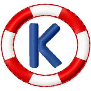 Picture of Lifebuoy Monogram K Machine Embroidery Design