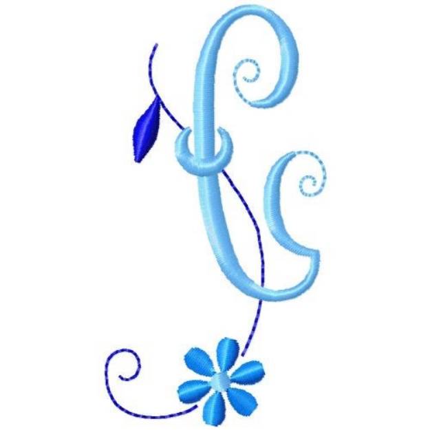 Picture of Flower Monogram C Machine Embroidery Design