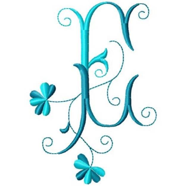 Picture of Floral Monogram E Machine Embroidery Design