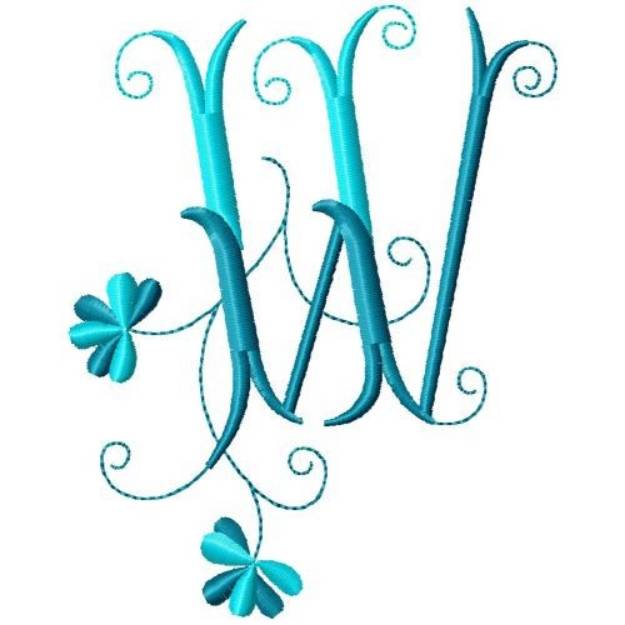 Picture of Floral Monogram W Machine Embroidery Design