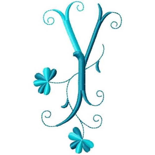 Picture of Floral Monogram Y Machine Embroidery Design