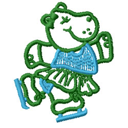 Hippo Skating Machine Embroidery Design