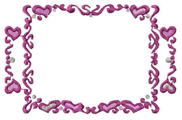 Picture of Heart Border Machine Embroidery Design