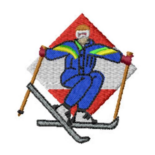 Picture of Skier Machine Embroidery Design