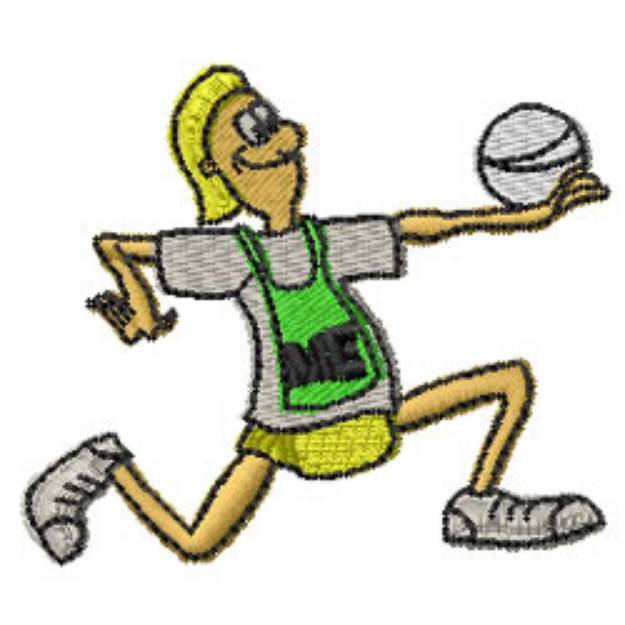 Picture of Netball Player Machine Embroidery Design