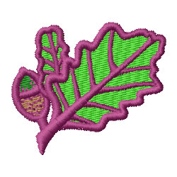 Acorn Leaf Machine Embroidery Design