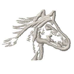 Horse Head Outline Machine Embroidery Design