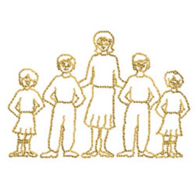 Picture of Family Outline Machine Embroidery Design