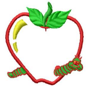 Picture of Apple Outline Machine Embroidery Design