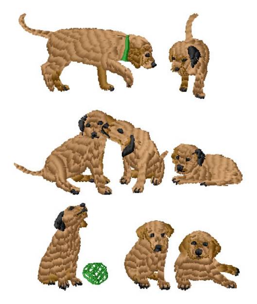 Picture of Puppies Machine Embroidery Design