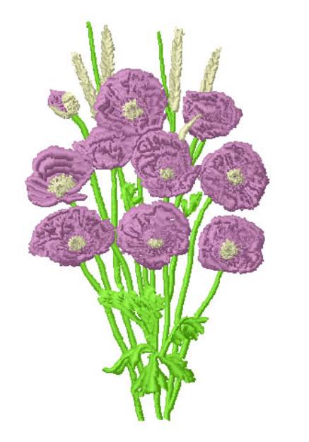 Picture of Purple Flowers Machine Embroidery Design