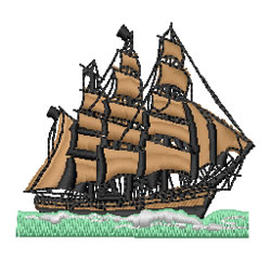 CLIPPER SHIP Machine Embroidery Design