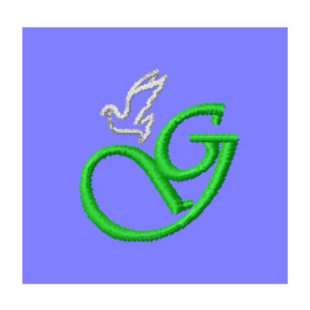 Picture of Dove Letter G Machine Embroidery Design