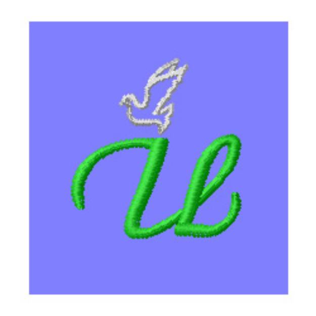 Picture of Dove Letter U Machine Embroidery Design