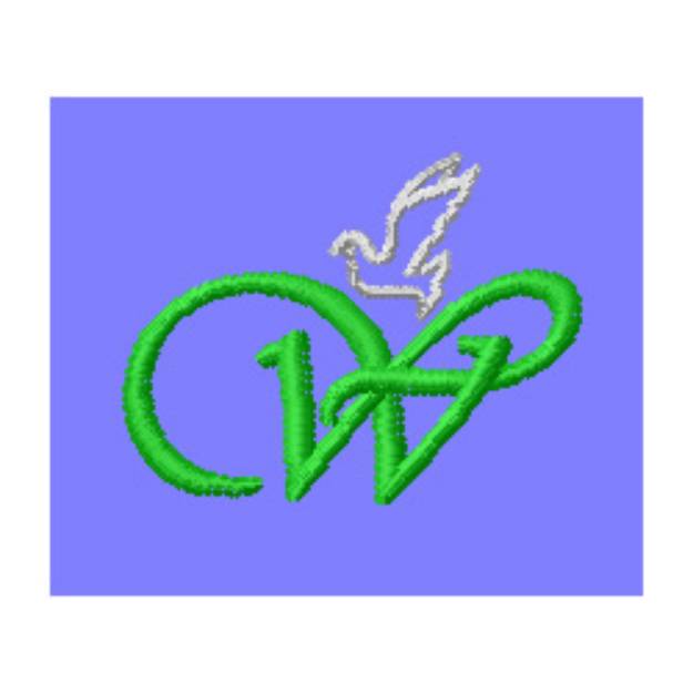 Picture of Dove Letter W Machine Embroidery Design