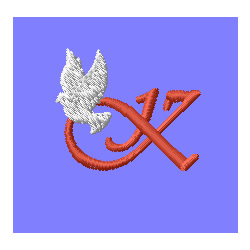 Dove Letter K Machine Embroidery Design