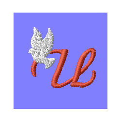 Dove Letter U Machine Embroidery Design