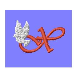 Dove Letter X Machine Embroidery Design