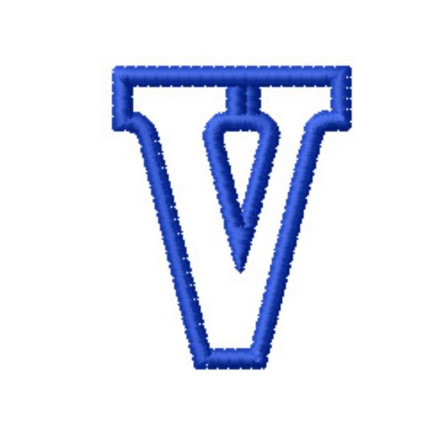 Picture of Kids Block Letter V Machine Embroidery Design