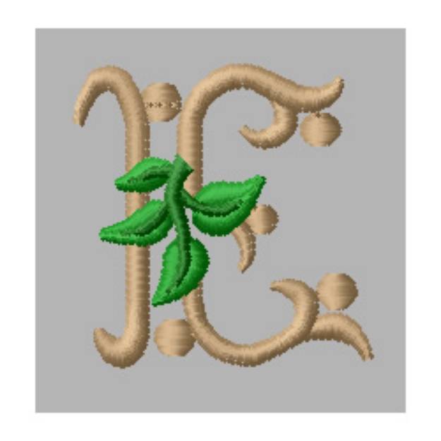 Picture of Victorian Letter E Machine Embroidery Design