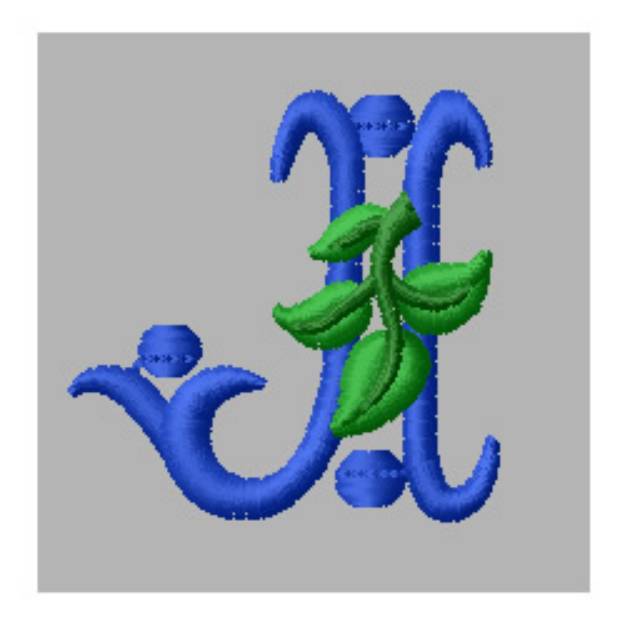 Picture of Victorian Letter J Machine Embroidery Design