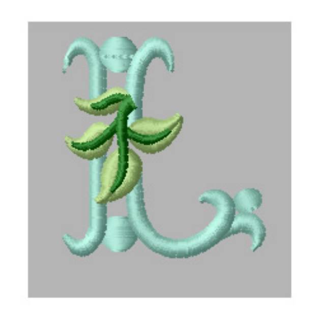 Picture of Victorian Letter L Machine Embroidery Design