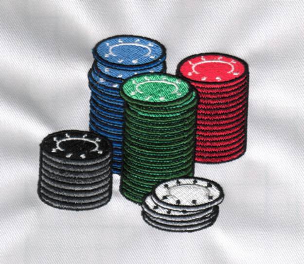 Picture of Poker Chips Machine Embroidery Design