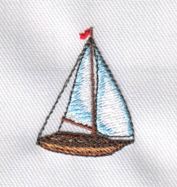 Picture of Sail Boat Machine Embroidery Design