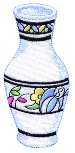 Picture of Floral Vase Machine Embroidery Design