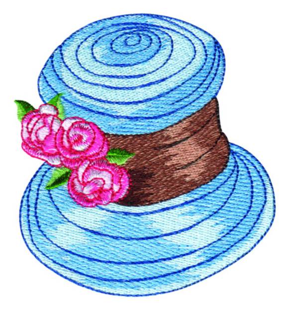 Picture of Blue Hat Machine Embroidery Design