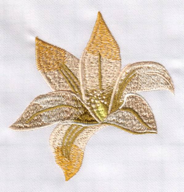 Picture of Lily Flower Machine Embroidery Design