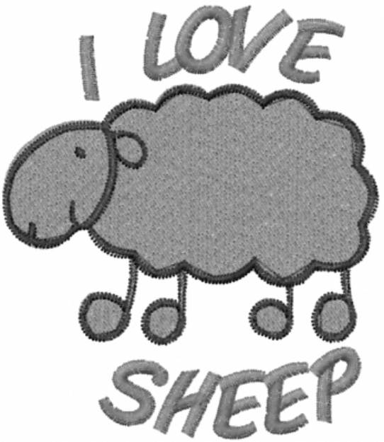 Picture of I Love Sheep Machine Embroidery Design