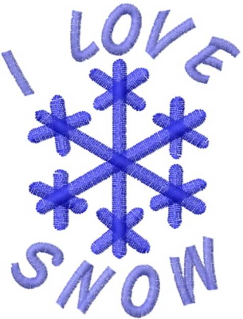 Picture of I Love Snow Machine Embroidery Design