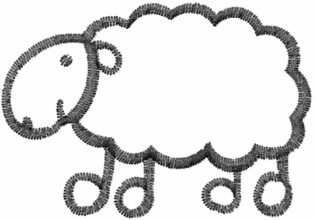 Picture of Sheep Outline Machine Embroidery Design