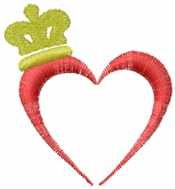 Picture of Heart and Crown Machine Embroidery Design