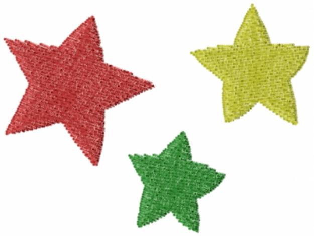 Picture of Three Stars Machine Embroidery Design