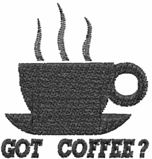 Picture of Got Coffee? Machine Embroidery Design